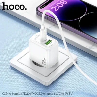 Bộ sạc Hoco Surplus PD20W+QC3.0 CS54A (C đến iP) (EU) - Hiệu Suất Kép, Giá Tận Gốc - Ảnh 8