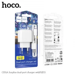 Bộ sạc hai cổng Hoco Surplus CS51A (iP) (EU)1