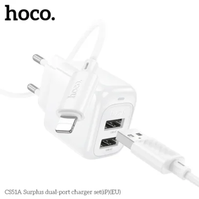 Bộ Sạc Hai Cổng Hoco Surplus CS51A (USB to Lightning) – Sạc Hai Thiết Bị, Tiện Lợi & An Toàn Bộ Sạc Hai Cổng Hoco Surplus CS51A (USB to Lightning) – Sạc Hai Thiết Bị, Tiện Lợi & An Toàn - Ảnh 7