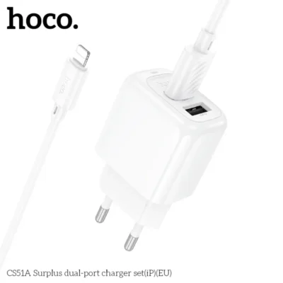 Bộ Sạc Hai Cổng Hoco Surplus CS51A (USB to Lightning) – Sạc Hai Thiết Bị, Tiện Lợi & An Toàn Bộ Sạc Hai Cổng Hoco Surplus CS51A (USB to Lightning) – Sạc Hai Thiết Bị, Tiện Lợi & An Toàn - Ảnh 8