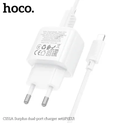 Bộ Sạc Hai Cổng Hoco Surplus CS51A (USB to Lightning) – Sạc Hai Thiết Bị, Tiện Lợi & An Toàn Bộ Sạc Hai Cổng Hoco Surplus CS51A (USB to Lightning) – Sạc Hai Thiết Bị, Tiện Lợi & An Toàn - Ảnh 9