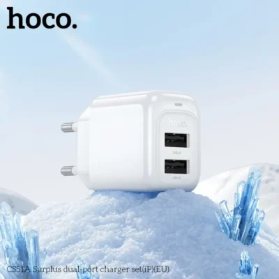 Bộ Sạc Hai Cổng Hoco Surplus CS51A (USB to Lightning) – Sạc Hai Thiết Bị, Tiện Lợi & An Toàn Bộ Sạc Hai Cổng Hoco Surplus CS51A (USB to Lightning) – Sạc Hai Thiết Bị, Tiện Lợi & An Toàn - Ảnh 2
