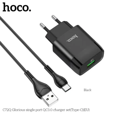 Bộ Sạc Nhanh Hoco C72Q 18W QC3.0 Kèm Cáp Type-C - Ảnh 2