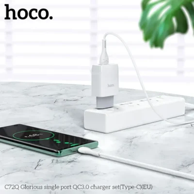 Bộ Sạc Nhanh Hoco C72Q 18W QC3.0 Kèm Cáp Type-C - Ảnh 7
