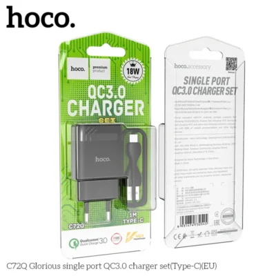 Bộ Sạc Nhanh Hoco C72Q 18W QC3.0 Kèm Cáp Type-C - Ảnh 8