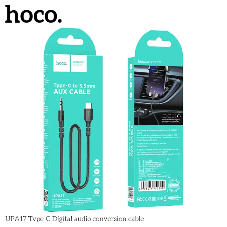 Cáp chuyển đổi âm thanh kỹ thuật số Hoco UPA17 Type-C