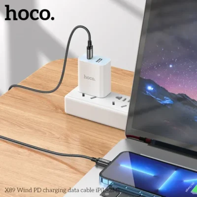 Cáp Sạc Hoco X89 Wind C To Lightning 2M – Sạc Nhanh PD 20W, Dây Dù Siêu Dài, Siêu Bền Cáp Sạc Hoco X89 Wind C To Lightning 2M – Sạc Nhanh PD 20W, Dây Dù Siêu Dài, Siêu Bền - Ảnh 4