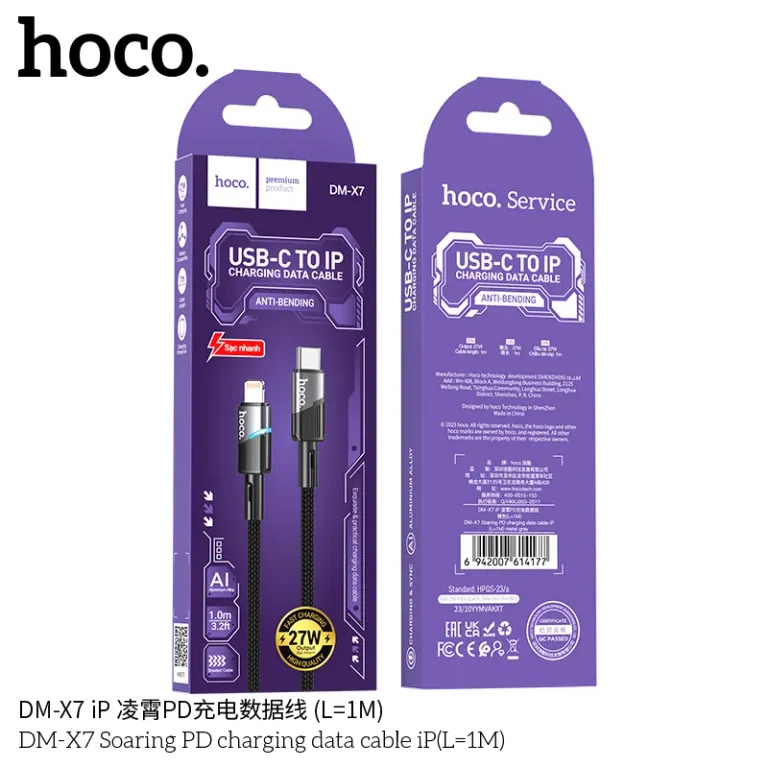 Cáp sạc Hoco DMX7 C to Ip (1m)