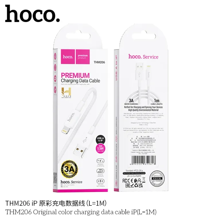 Cáp sạc dữ liệu chính hãng THM206 IPhone (Dài = 1M)