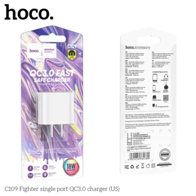 Cốc sạc Hoco C109 Fighter single port QC3.0