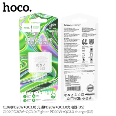 Cốc sạc Hoco C109(PD20W+QC3.0) Fighter PD20W+QC3.0 (US)