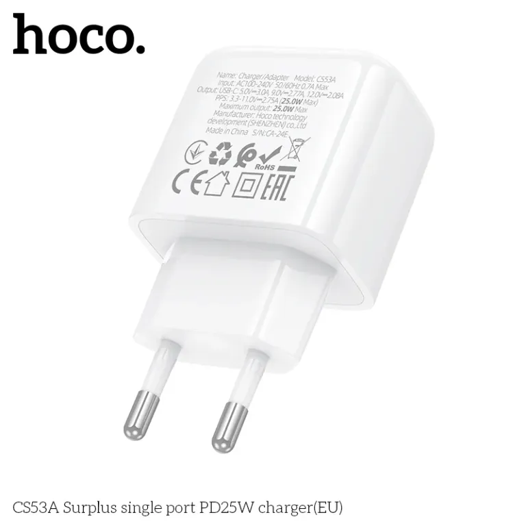 Cốc Sạc Hoco Surplus CS53A PD25W (EU) – Sạc Siêu Nhanh Cốc Sạc Hoco Surplus CS53A PD25W (EU) – Sạc Siêu Nhanh - Ảnh 7