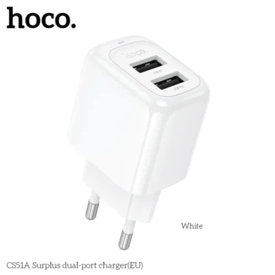 Cốc Sạc Hai Cổng Hoco Surplus CS51A (EU) – Giải Pháp Sạc Đôi Tiện Lợi Cốc Sạc Hai Cổng Hoco Surplus CS51A (EU) – Giải Pháp Sạc Đôi Tiện Lợi - Ảnh 2