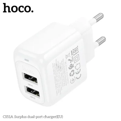 Cốc Sạc Hai Cổng Hoco Surplus CS51A (EU) – Giải Pháp Sạc Đôi Tiện Lợi Cốc Sạc Hai Cổng Hoco Surplus CS51A (EU) – Giải Pháp Sạc Đôi Tiện Lợi - Ảnh 3