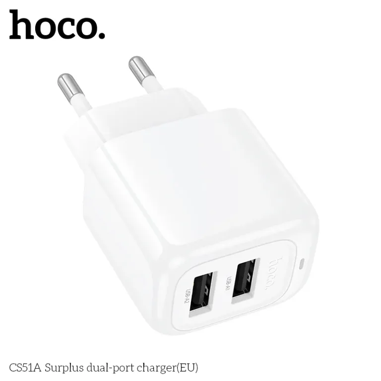 Cốc Sạc Hai Cổng Hoco Surplus CS51A (EU) – Giải Pháp Sạc Đôi Tiện Lợi Cốc Sạc Hai Cổng Hoco Surplus CS51A (EU) – Giải Pháp Sạc Đôi Tiện Lợi - Ảnh 4