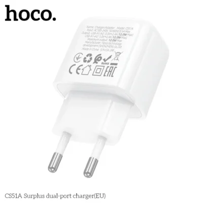 Cốc Sạc Hai Cổng Hoco Surplus CS51A (EU) – Giải Pháp Sạc Đôi Tiện Lợi Cốc Sạc Hai Cổng Hoco Surplus CS51A (EU) – Giải Pháp Sạc Đôi Tiện Lợi - Ảnh 7