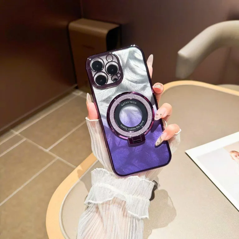 Ốp Lưng Lông Vũ Gắn iRing Tròn - Ảnh 9