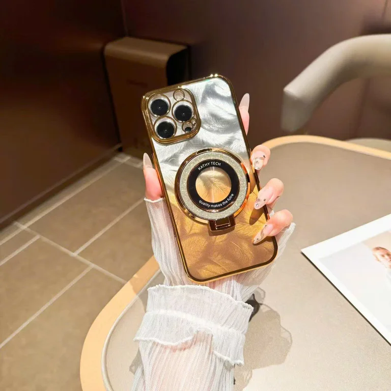 Ốp Lưng Lông Vũ Gắn iRing Tròn - Ảnh 2