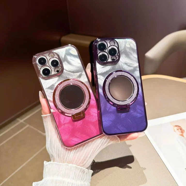 Ốp Lưng Lông Vũ Gắn iRing Tròn