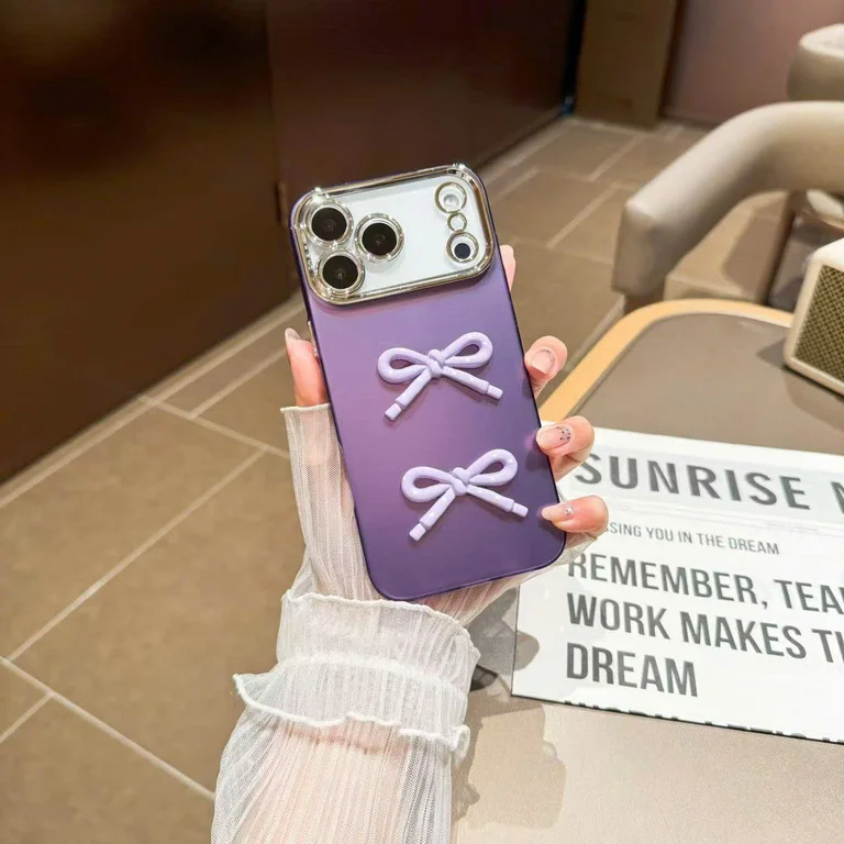 Ốp Lưng Tráng Bạc Gắn Nơ