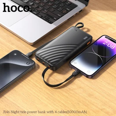 Pin Sạc Dự Phòng Hoco J146 – Tích Hợp 4 Dây Cáp, Dung Lượng 10000mAh - Ảnh 3