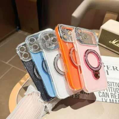 Ốp Nhũ Cam Đá iRing Tròn - Ảnh 4
