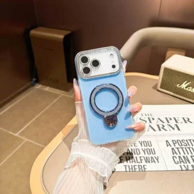 Ốp Nhũ Cam Đá iRing Tròn - Ảnh 3