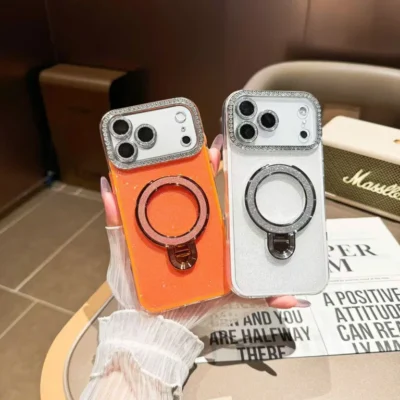 Ốp Nhũ Cam Đá iRing Tròn - Ảnh 7