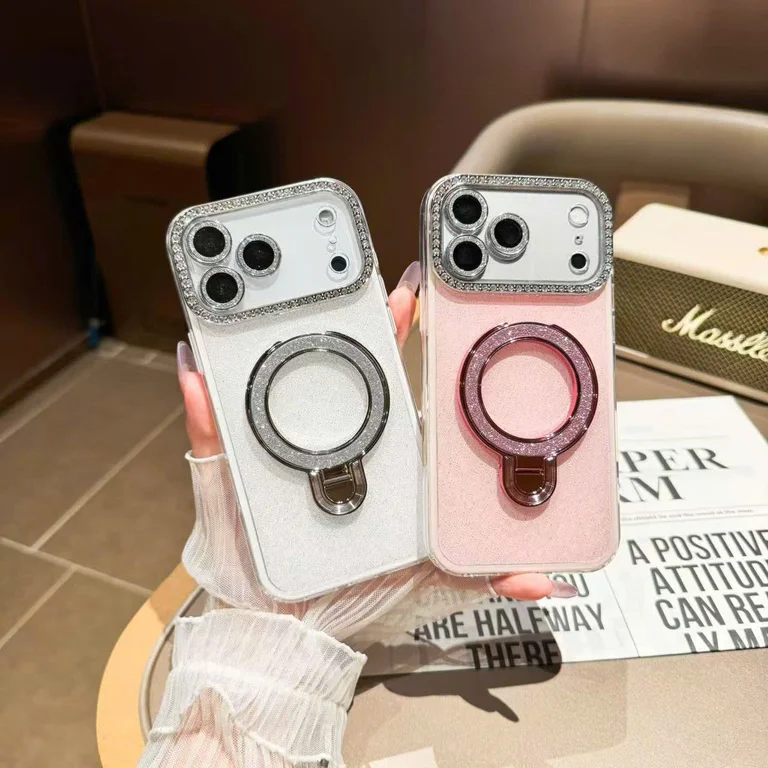 Ốp Nhũ Cam Đá iRing Tròn