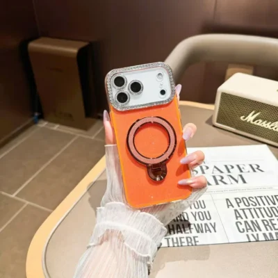 Ốp Nhũ Cam Đá iRing Tròn - Ảnh 2