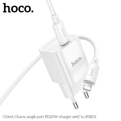 Bộ sạc HOCO C146A Charm cổng đơn PD20W (C đến iP) (EU) Bộ sạc HOCO C146A Charm cổng đơn PD20W (C đến iP) (EU) - Ảnh 5