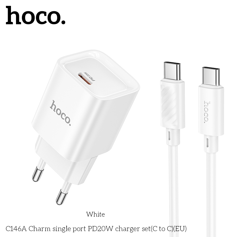 Bộ sạc Hoco C146A Charm cổng đơn PD20W (C đến C) (EU) - Ảnh 2
