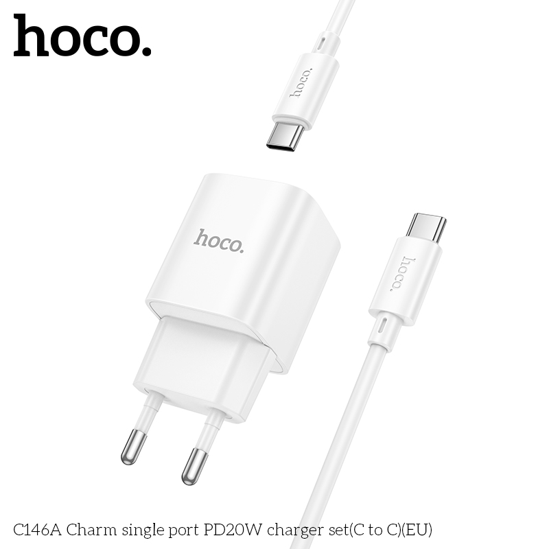 Bộ sạc Hoco C146A Charm cổng đơn PD20W (C đến C) (EU) - Ảnh 4