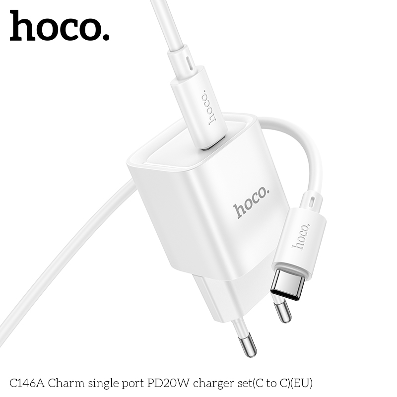 Bộ sạc Hoco C146A Charm cổng đơn PD20W (C đến C) (EU) - Ảnh 5
