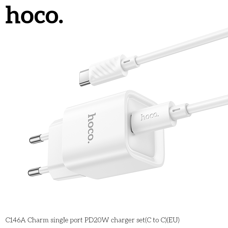 Bộ sạc Hoco C146A Charm cổng đơn PD20W (C đến C) (EU) - Ảnh 6