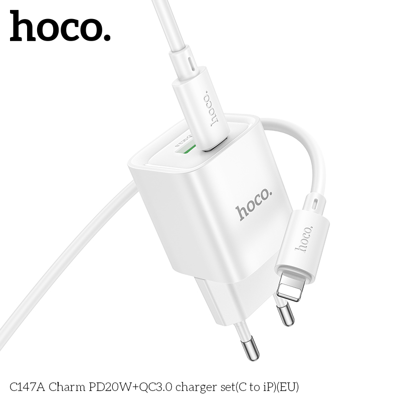 Bộ sạc Hoco C147A Charm PD20W+QC3.0 (C đến iP) (EU) - Ảnh 5