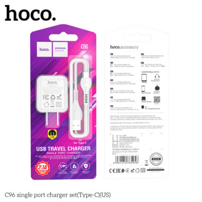 Bộ Sạc Hoco C96 Type-C Chân US 5V/2.1A Kèm Cáp 1m Bộ Sạc Hoco C96 Type-C Chân US 5V/2.1A Kèm Cáp 1m - Ảnh 10