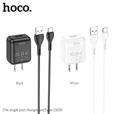 Bộ Sạc Hoco C96 Type-C Chân US 5V/2.1A Kèm Cáp 1m Bộ Sạc Hoco C96 Type-C Chân US 5V/2.1A Kèm Cáp 1m - Ảnh 9