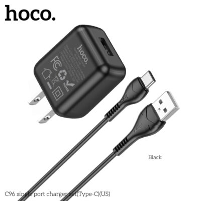 Bộ Sạc Hoco C96 Type-C Chân US 5V/2.1A Kèm Cáp 1m Bộ Sạc Hoco C96 Type-C Chân US 5V/2.1A Kèm Cáp 1m - Ảnh 8