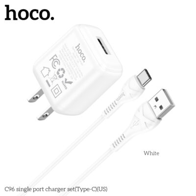 Bộ Sạc Hoco C96 Type-C Chân US 5V/2.1A Kèm Cáp 1m Bộ Sạc Hoco C96 Type-C Chân US 5V/2.1A Kèm Cáp 1m - Ảnh 7