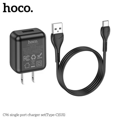 Bộ Sạc Hoco C96 Type-C Chân US 5V/2.1A Kèm Cáp 1m Bộ Sạc Hoco C96 Type-C Chân US 5V/2.1A Kèm Cáp 1m - Ảnh 4