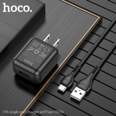 Bộ Sạc Hoco C96 Type-C Chân US 5V/2.1A Kèm Cáp 1m Bộ Sạc Hoco C96 Type-C Chân US 5V/2.1A Kèm Cáp 1m - Ảnh 3