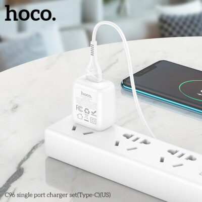 Bộ Sạc Hoco C96 Type-C Chân US 5V/2.1A Kèm Cáp 1m Bộ Sạc Hoco C96 Type-C Chân US 5V/2.1A Kèm Cáp 1m - Ảnh 2