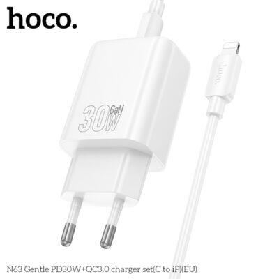 Bộ sạc Hoco N63 Gentle PD30W+QC3.0(C sang iP)(EU) Bộ sạc Hoco N63 Gentle PD30W+QC3.0(C sang iP)(EU) - Ảnh 8