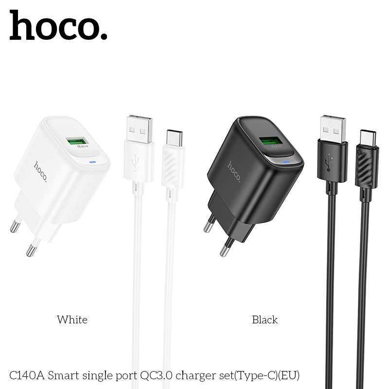 Bộ sạc Hoco QC3.0 cổng đơn thông minh C140A(Type-C)(EU) - Ảnh 4