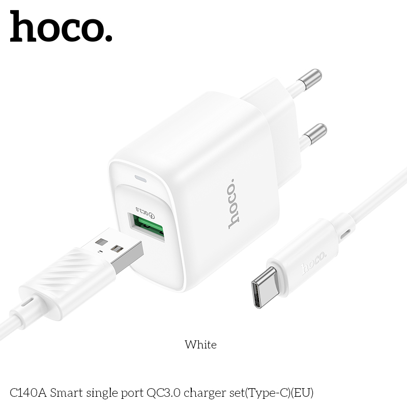 Bộ sạc Hoco QC3.0 cổng đơn thông minh C140A(Type-C)(EU) - Ảnh 5