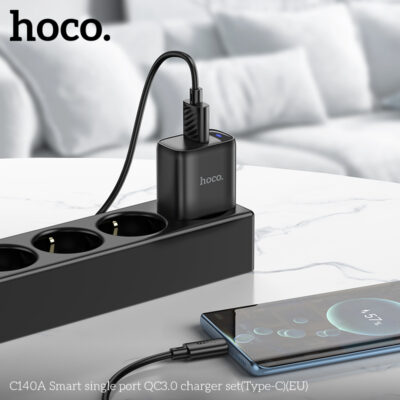 Bộ sạc Hoco QC3.0 cổng đơn thông minh C140A(Type-C)(EU) Bộ sạc Hoco QC3.0 cổng đơn thông minh C140A(Type-C)(EU) - Ảnh 10