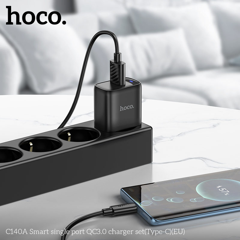 Bộ sạc Hoco QC3.0 cổng đơn thông minh C140A(Type-C)(EU) - Ảnh 10