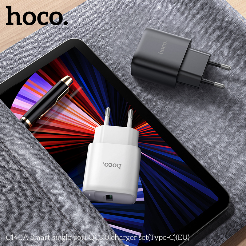 Bộ sạc Hoco QC3.0 cổng đơn thông minh C140A(Type-C)(EU) - Ảnh 11