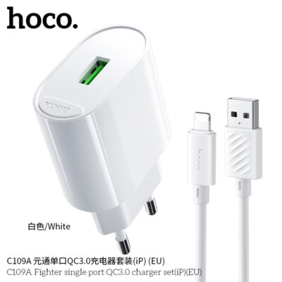 Bộ sạc Hoco QC3.0 một cổng C109A Fighter IP (EU) - Ảnh 2